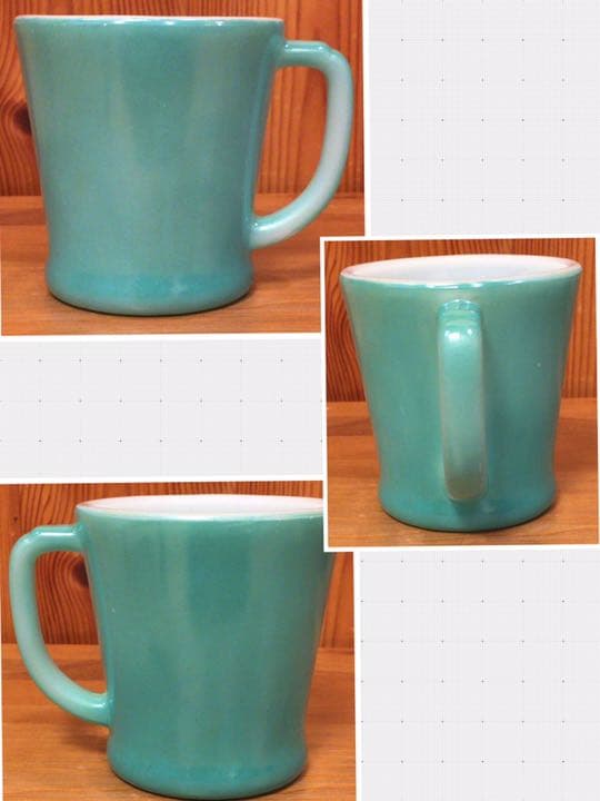 【コンディション良好】【2個セット】ファイヤーキングのマグカップ　茶色＆青緑色