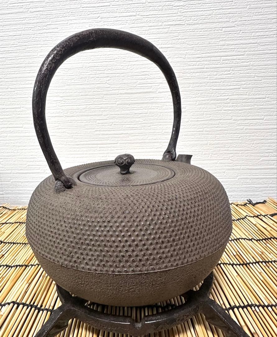 未使用品　南部釜師匠　清光堂　佐藤清光造　１５型アラレ　はなこ様売約済み