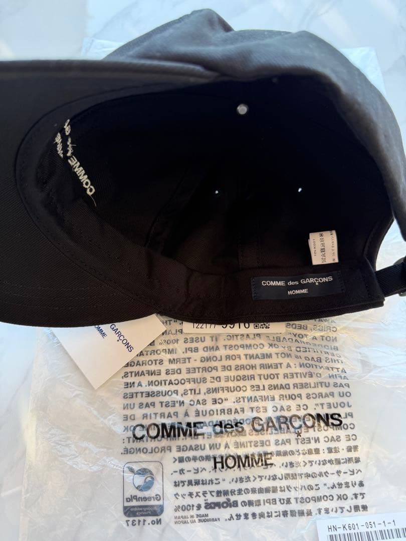 COMME des GARCONS HOMME LOGO CAP　ブラック