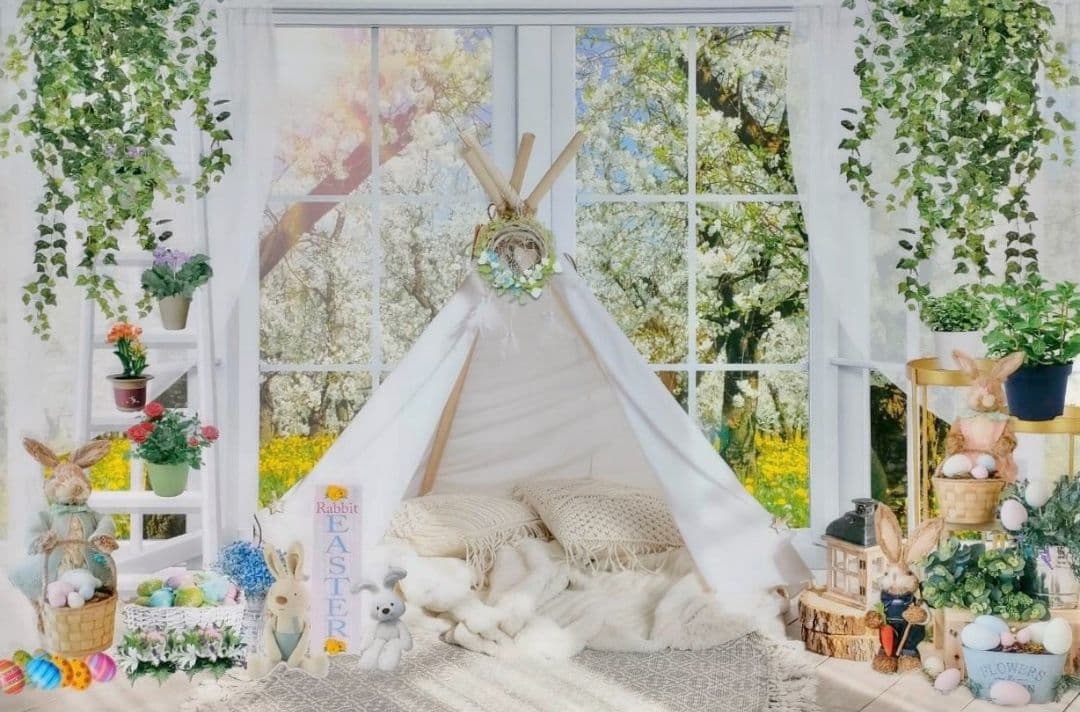 背景布【イースターCA】サンプル80×120cm　4月　ペット撮影用フォトブース