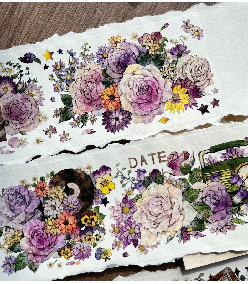 自元素文创《瑰丽似錦》海外マスキングテープ　マステ 【1813】