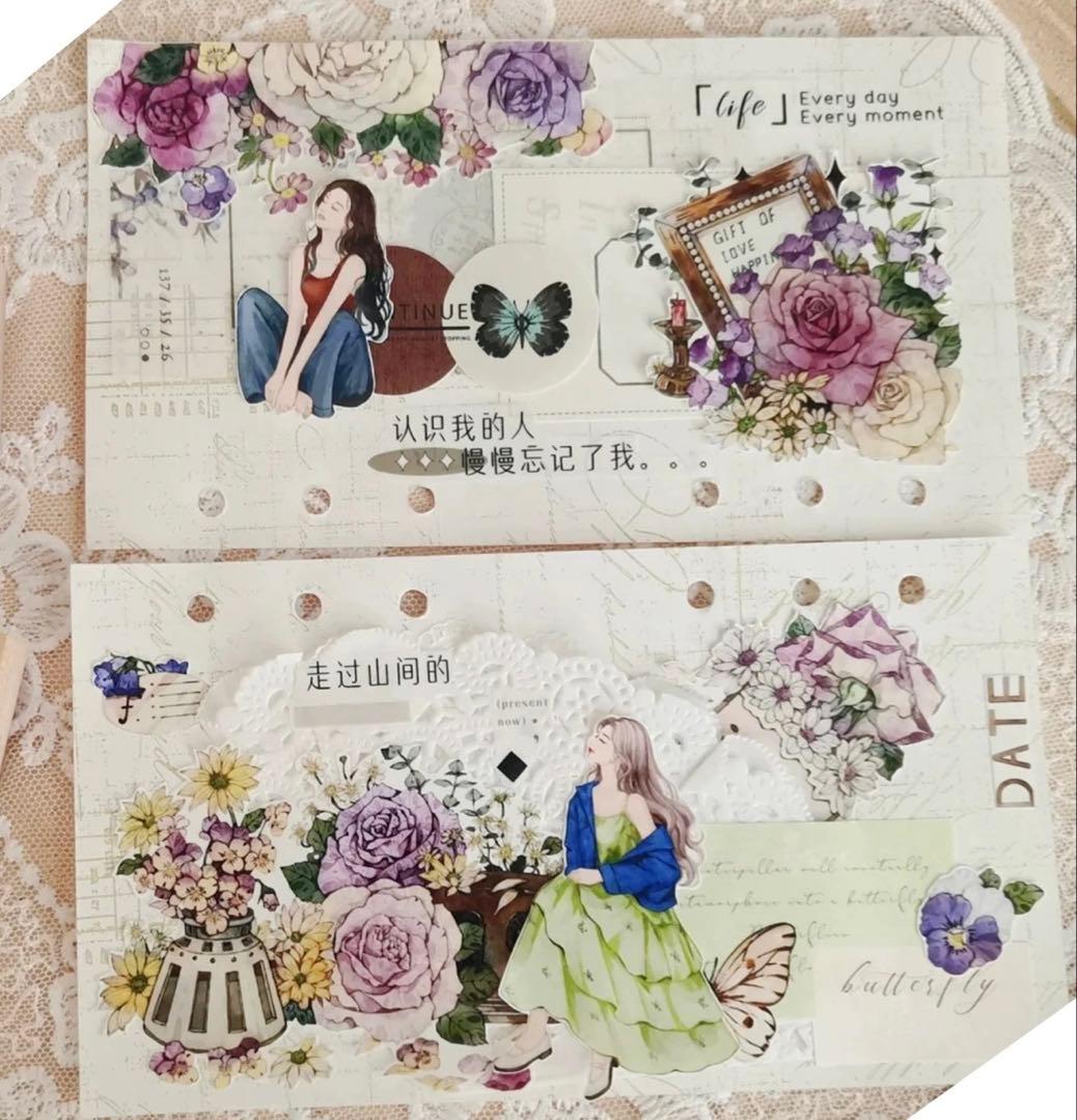 自元素文创《瑰丽似錦》海外マスキングテープ　マステ 【1813】