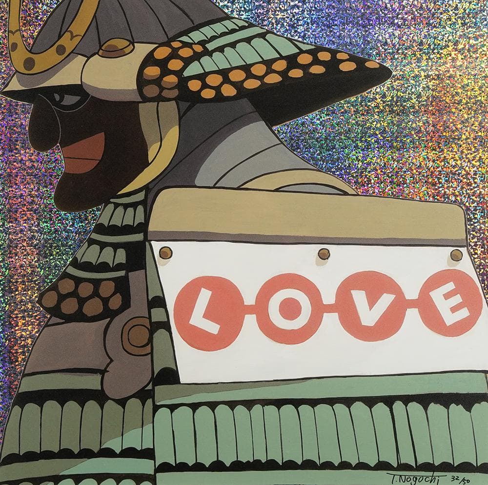 野口哲哉「Love-Green」ミクストメディア版画 2021年