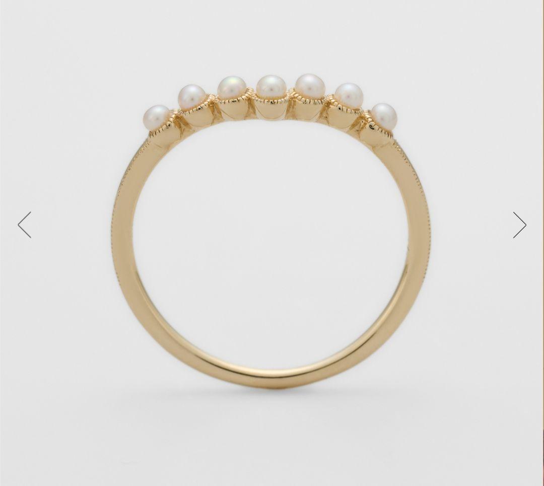 agete/アガット K10ゴールド パールリング 15号→17号へサイズ直し品