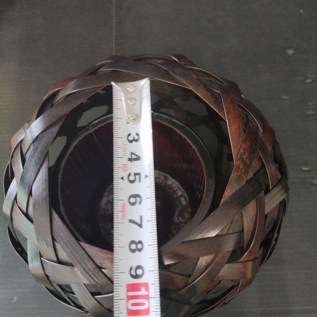 三代 田辺竹雲斎 巣ごもり 花籃 未使用品