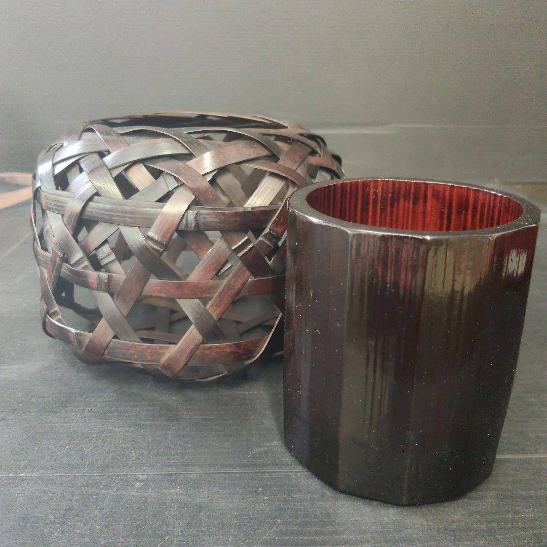 三代 田辺竹雲斎 巣ごもり 花籃 未使用品