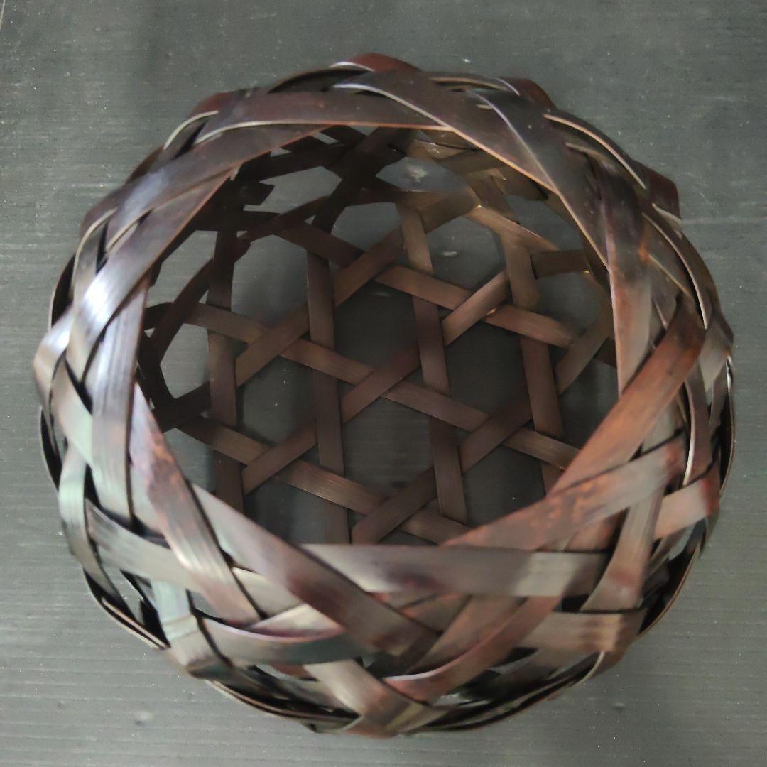 三代 田辺竹雲斎 巣ごもり 花籃 未使用品