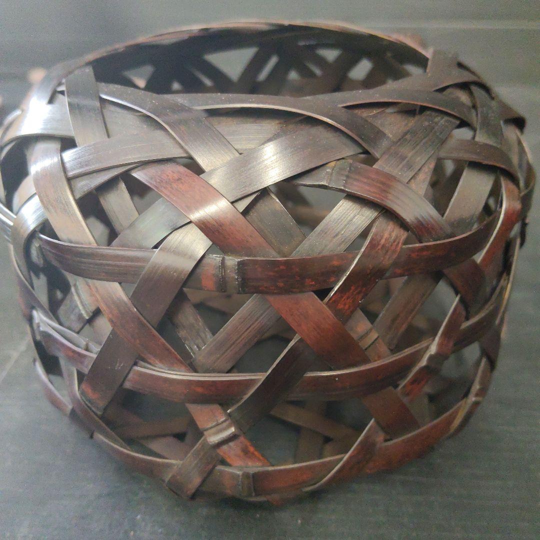 三代 田辺竹雲斎 巣ごもり 花籃 未使用品