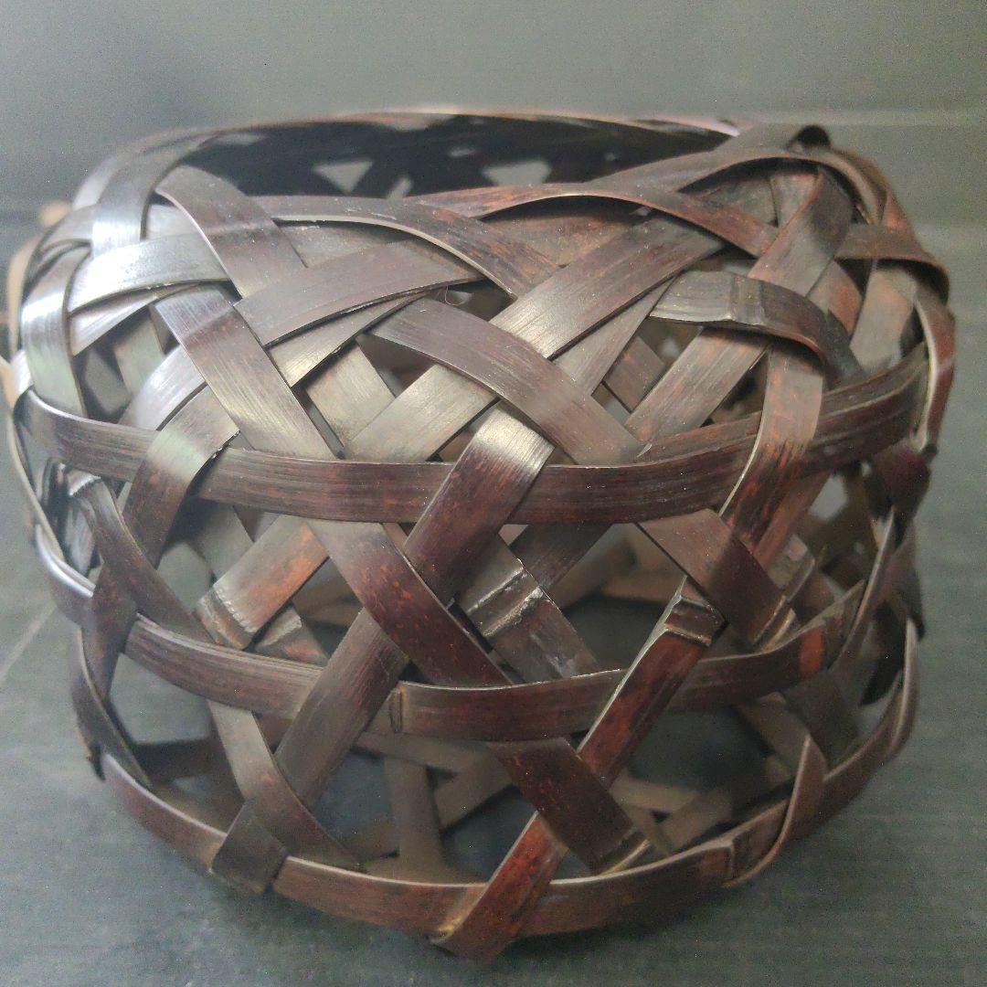 三代 田辺竹雲斎 巣ごもり 花籃 未使用品