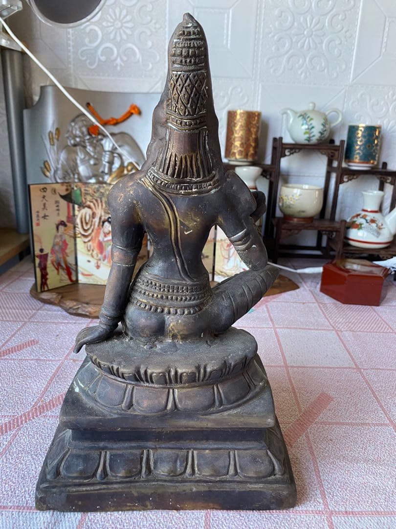 仏教美術　銅製　唐物 中国美術 古玩 古美術 骨董品 寺院　タイ仏像　仏教坐像