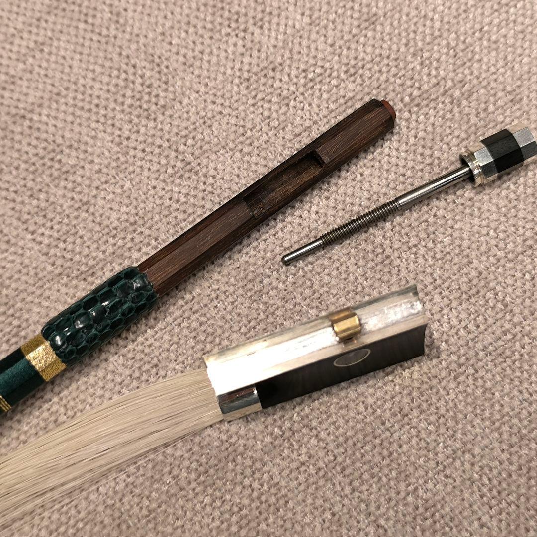 【オールド】フランス製 バイオリン弓 4/4 銀黒檀 修復済み