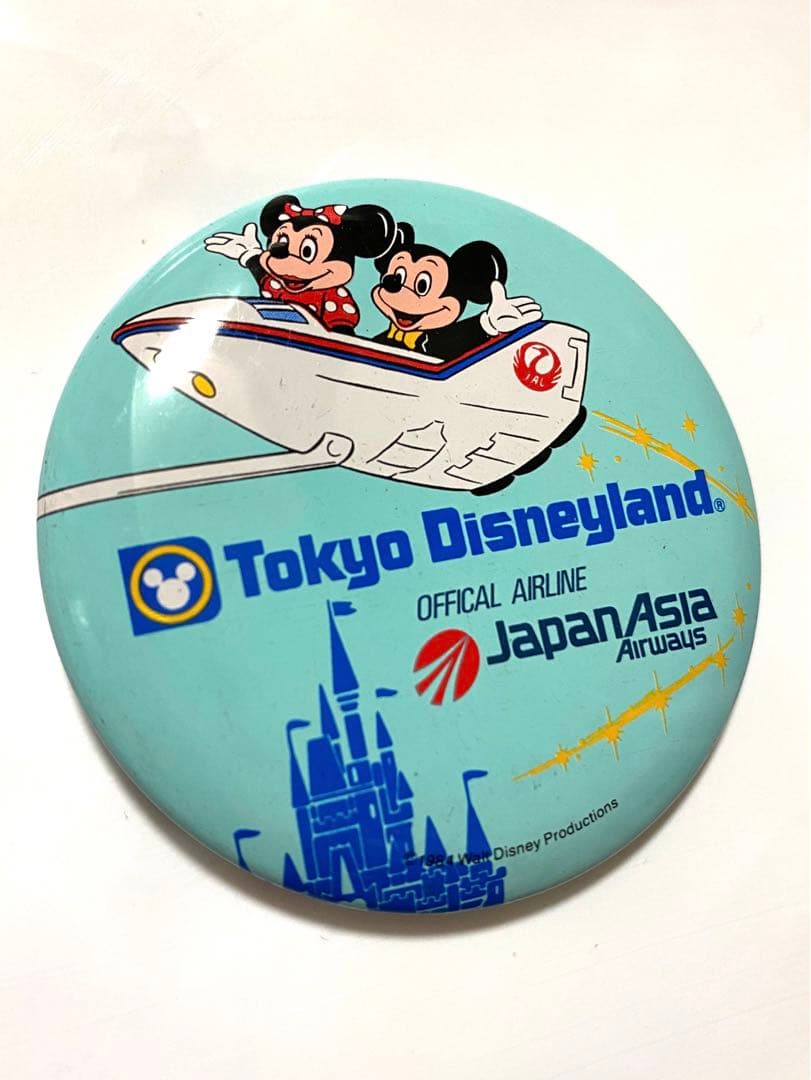 ディズニーランド Japan Asia Airways 記念 缶バッチ