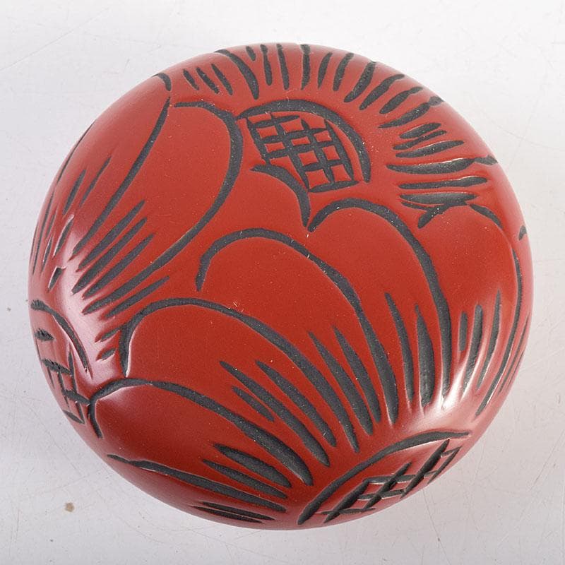 茶道具　南忠作　仙台堆朱　香合　共箱　V　8333