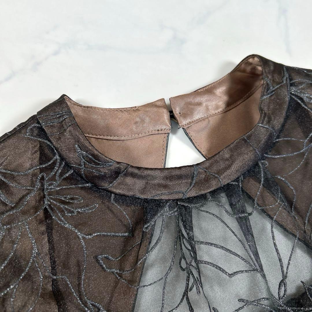 LILY BROWN　エンボスオーガンジーLilyグリッタードレス　ブラック　0