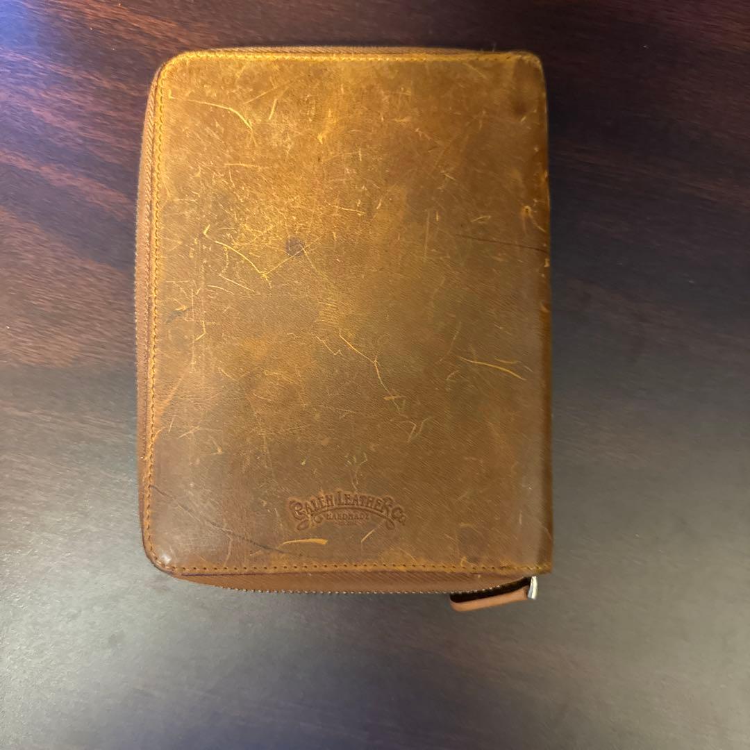 ガレンレザー5本挿しペンケース　クレイジーホースブラウン　箱付き