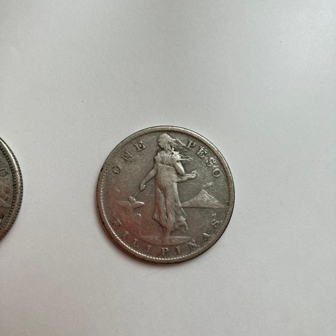 【軽部剛さま専用】1908年 フィリピン 1ペソ 通貨 2枚セット