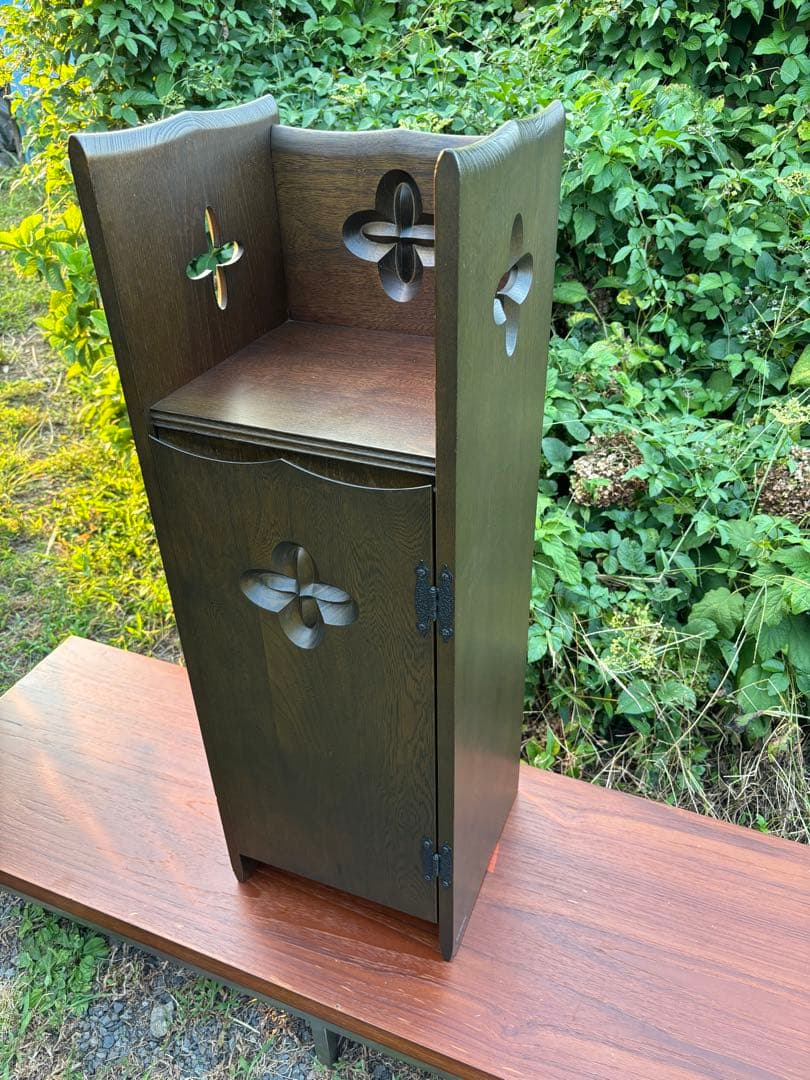 希少　karimoku カリモク　電話台　花台　飾り棚　平成レトロ　彫刻