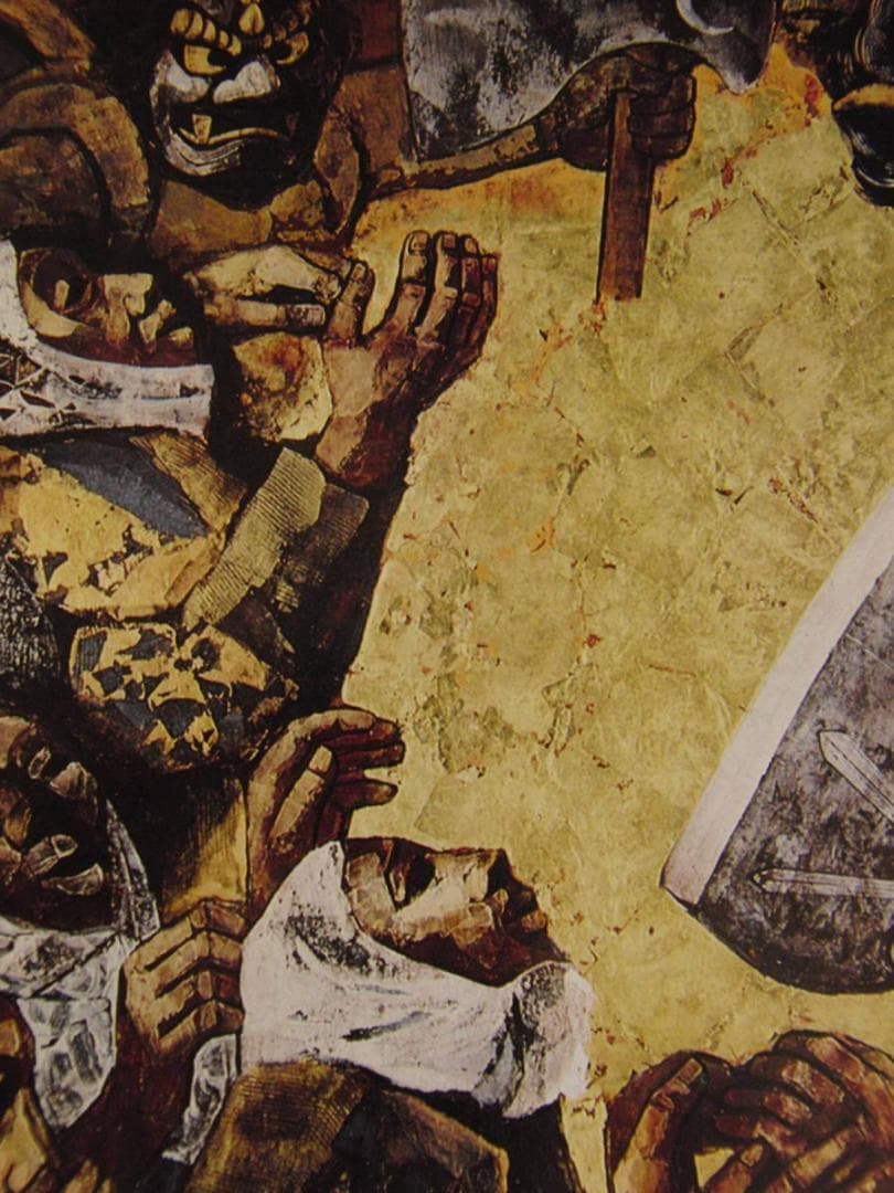 大森運夫、「山の夜神楽」、希少な画集の額装画、オーダーマット付・日本製新品額入り