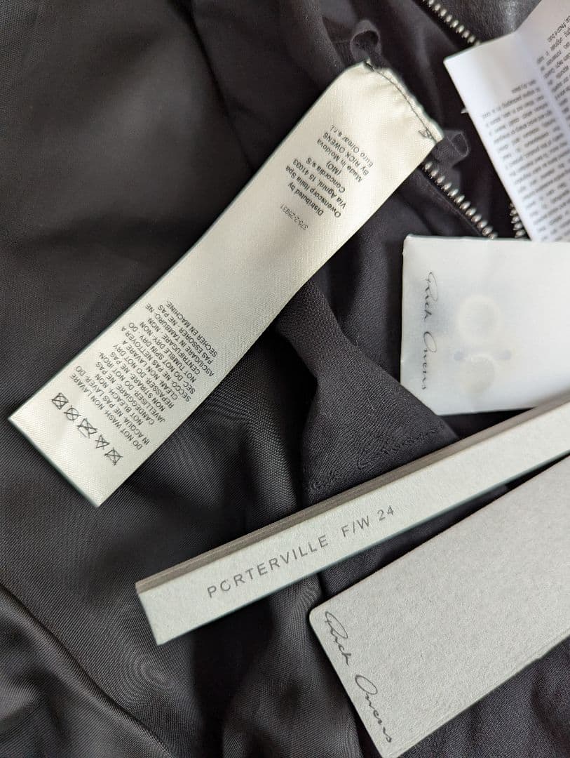 新品　2024F/W　リックオウエンス　クラシック　フライト　レザージャケット