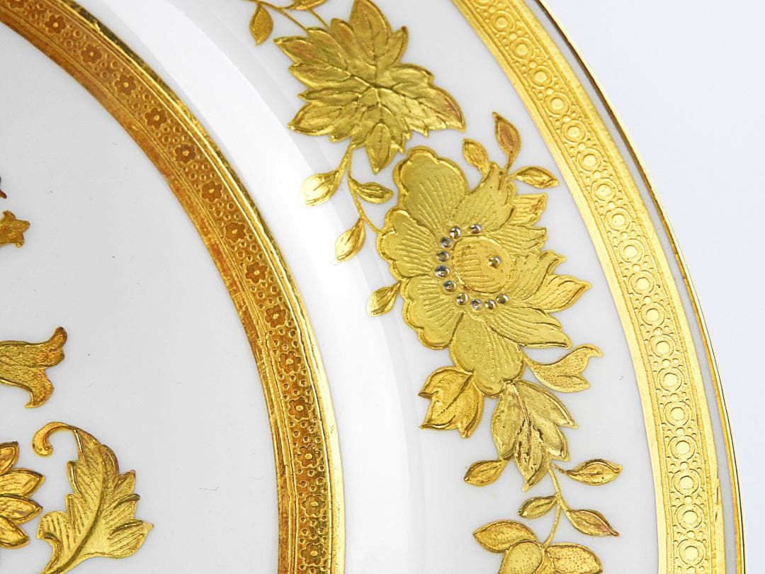 ミントン ティファニー特注 金彩プラチナ キャビネット プレート