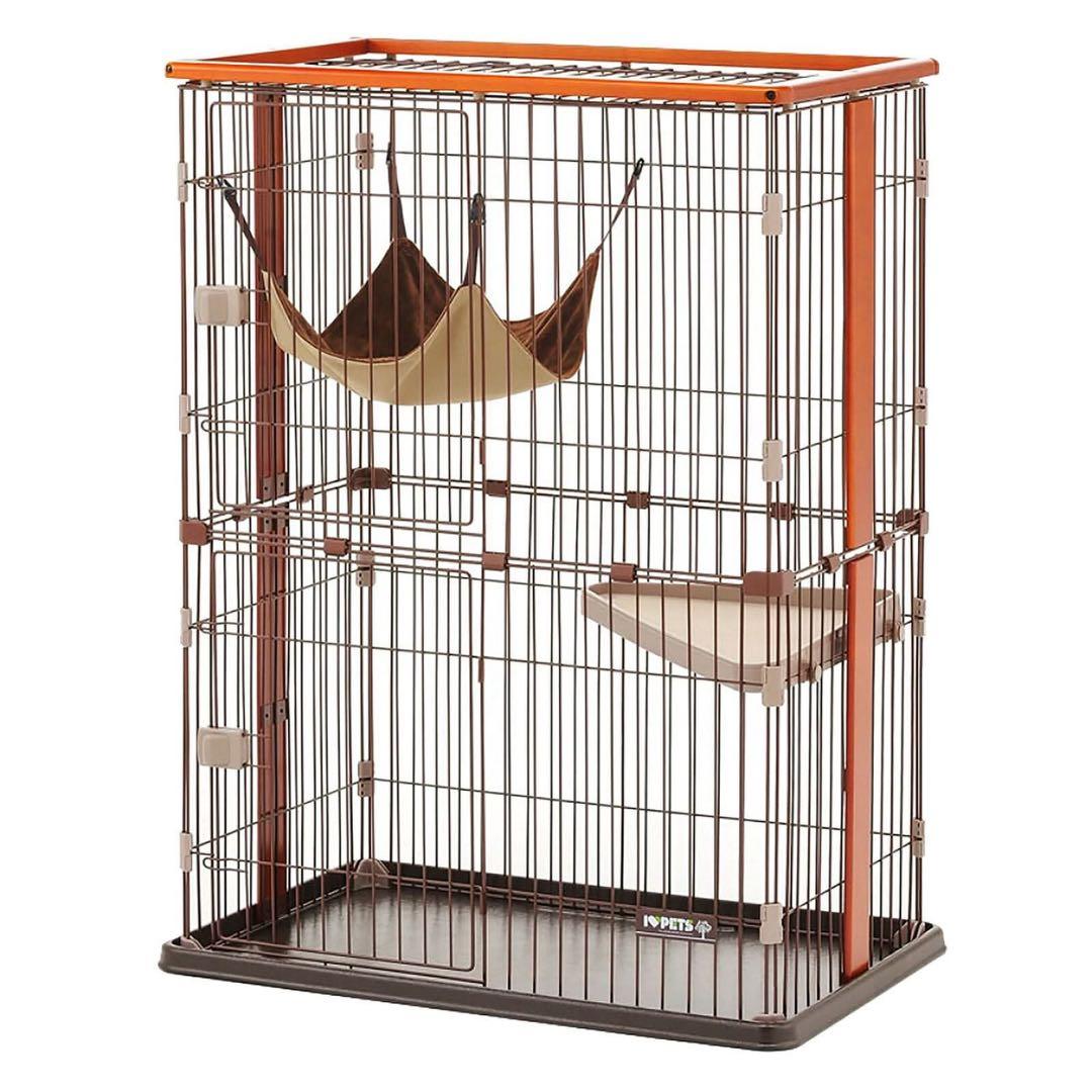 『直接取引』ウッドワンサークル 2段 猫ちゃんのケージ