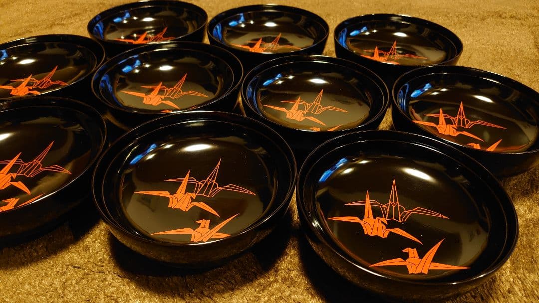 輪島塗　漆器　蒔絵　蓋椀　蓋物　蔵出し　１０客