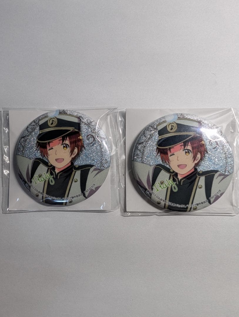 【未開封】ヘタリア イタリア AGF キラキラ缶バッジ2個