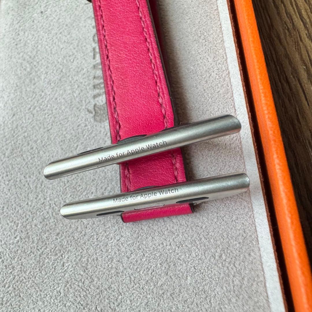 2395 Apple Watch エルメス　ローズメキシコ　二重　レザーベルト