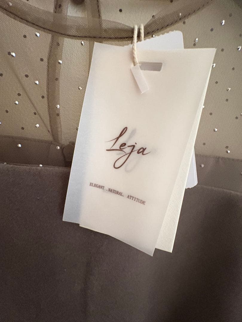 【LEJA】未使用タグ付き　2WAYリボンビスチェベロアIラインドレスワンピース