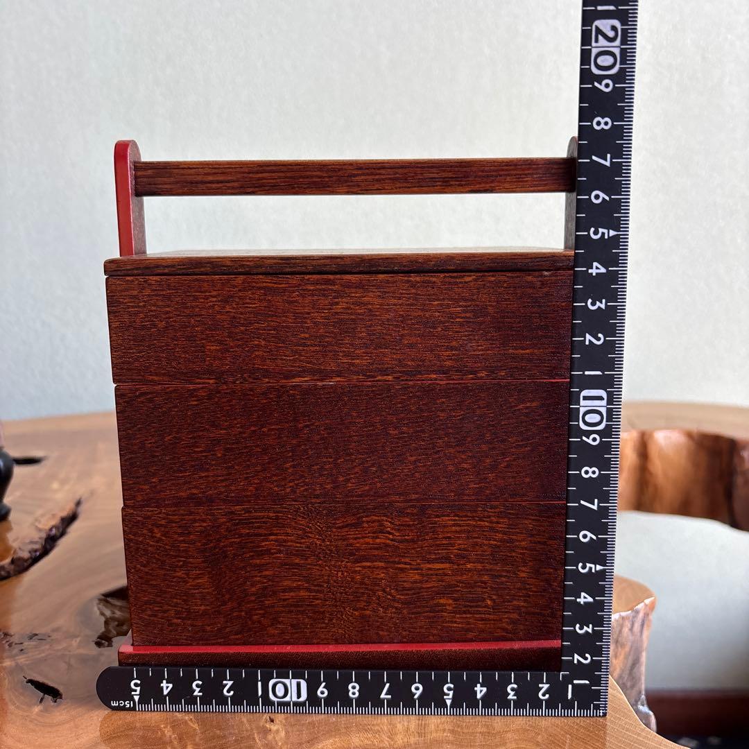 名門 平安 みの屋 美濃屋 木製 手提重箱 古道具 弁当箱 菓子器 共箱