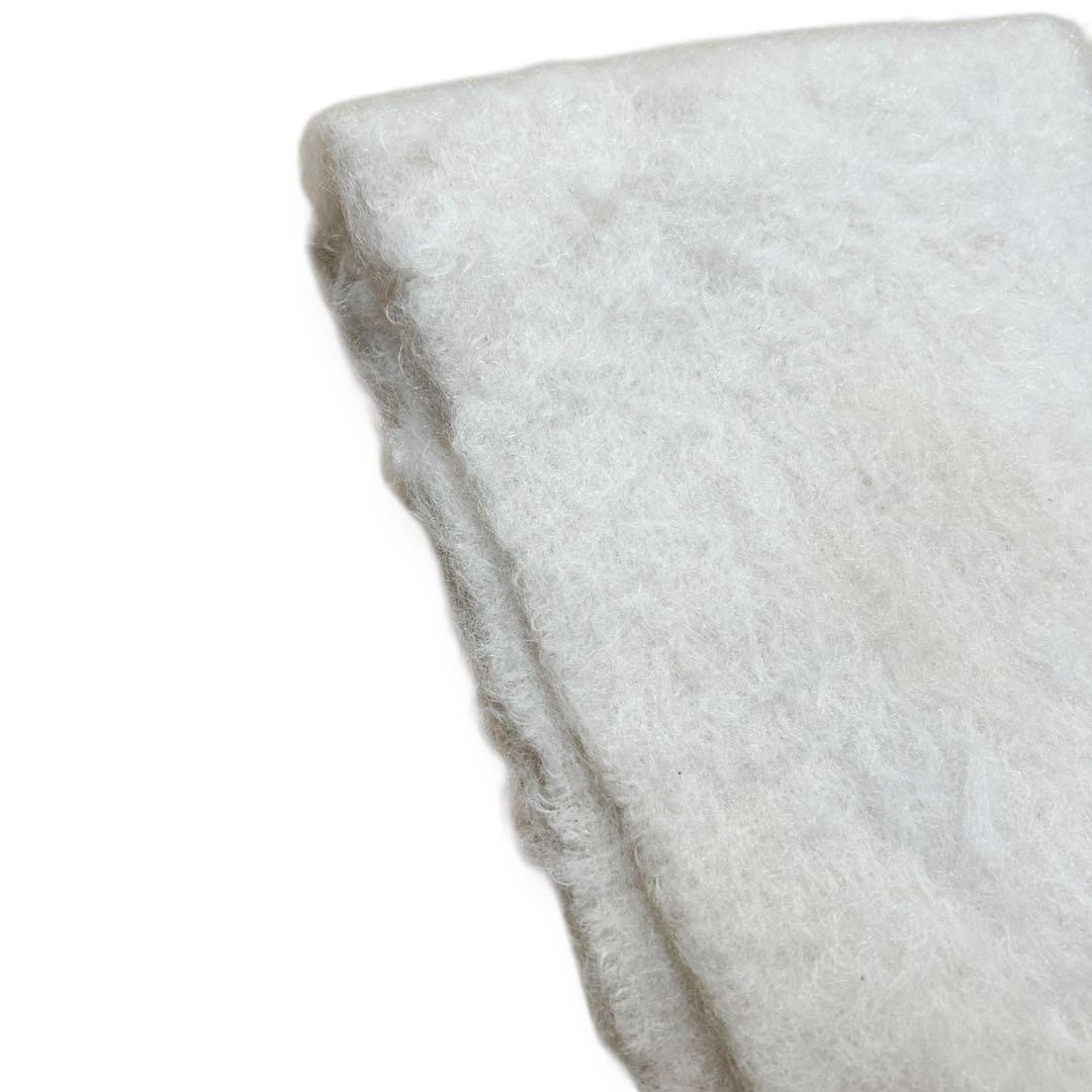 LOEWE ロエベ アナグラム マフラー アイボリー レザーロゴ モヘヤ