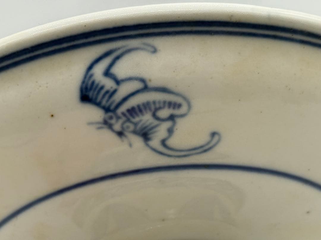 中国　染付　花卉紋高台皿　送料込み260122