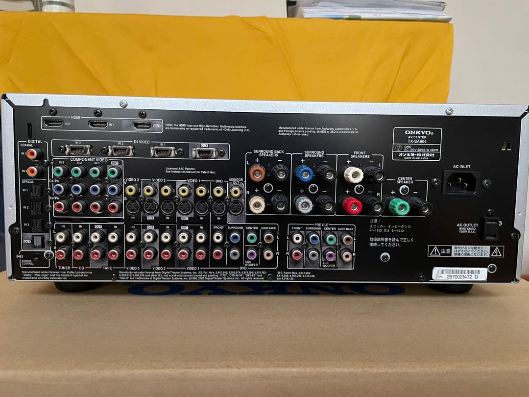最終値下げ【動作品】箱付き ONKYO AVセンター TX-SA604