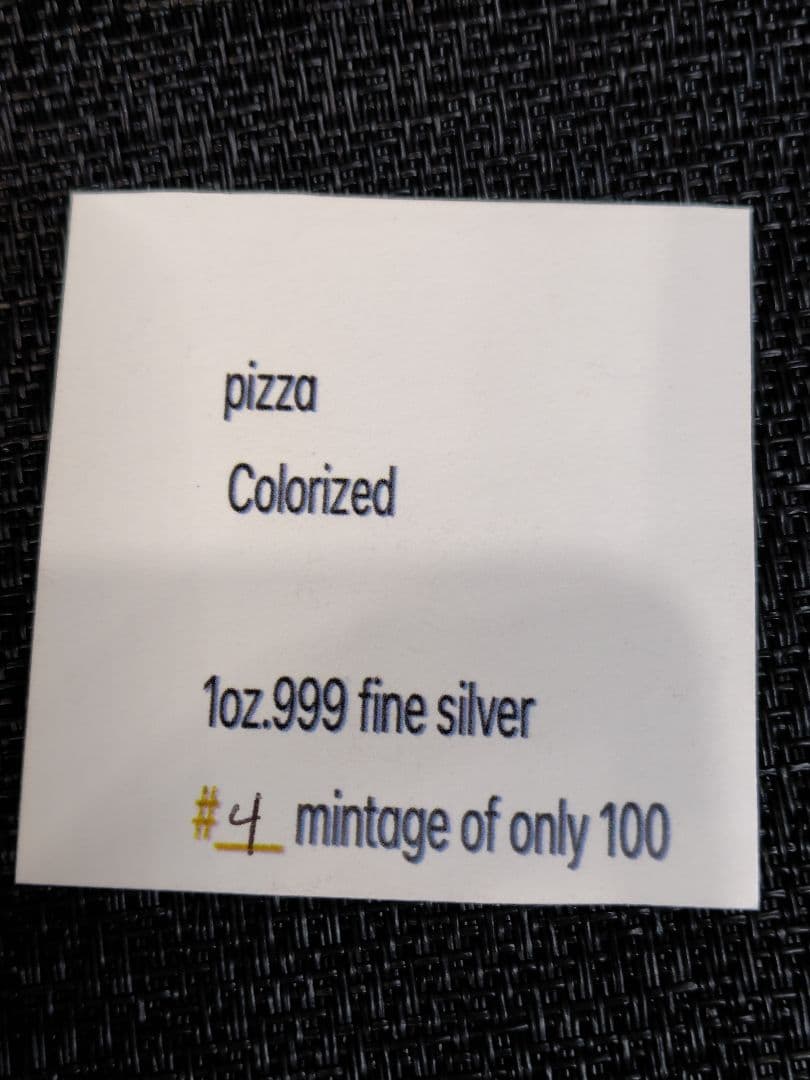 Pizza Colorized 1oz シルバー 限定100枚