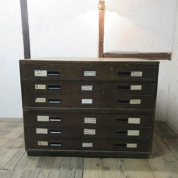 イギリス アンティーク 家具 アーキテクト チェスト 製図 図面入れ 6372c