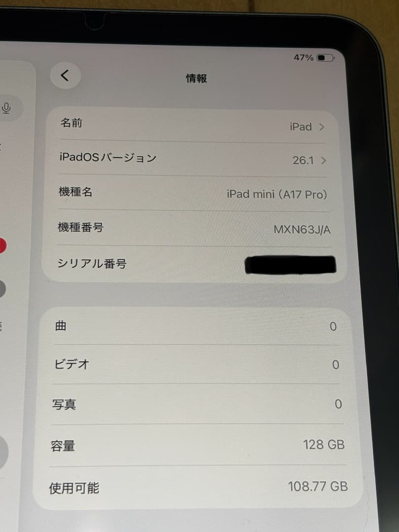 iPad mini 第7世代Wi-Fiモデル 128GB スペースグレイ 箱付き