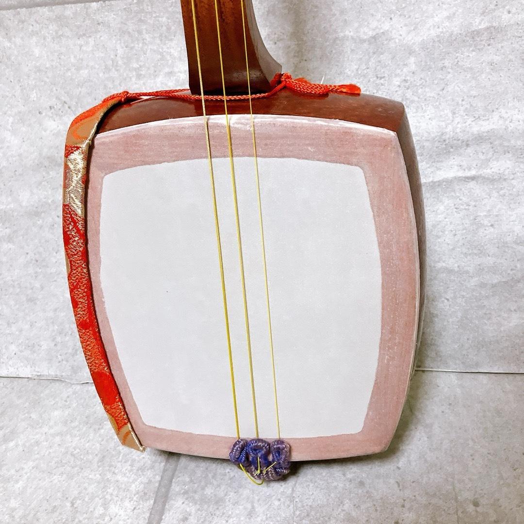 三味線 中棹 花梨 山サワリ 地唄 民謡 撥 駒 和楽器 三つ折 レザーケース付