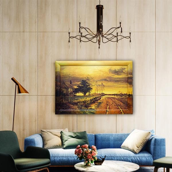 1点限 大型 アートパネル アクリル画 絵 風景画 自然 郷愁 夕焼 A-9