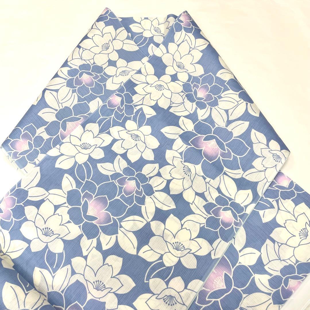 渋い水色 ゆかた 浴衣 大人 女性用 反物