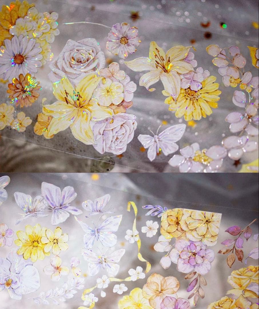 海外マスキングテープ巻売り 小花黄 フラワー 人物マスキングテープ