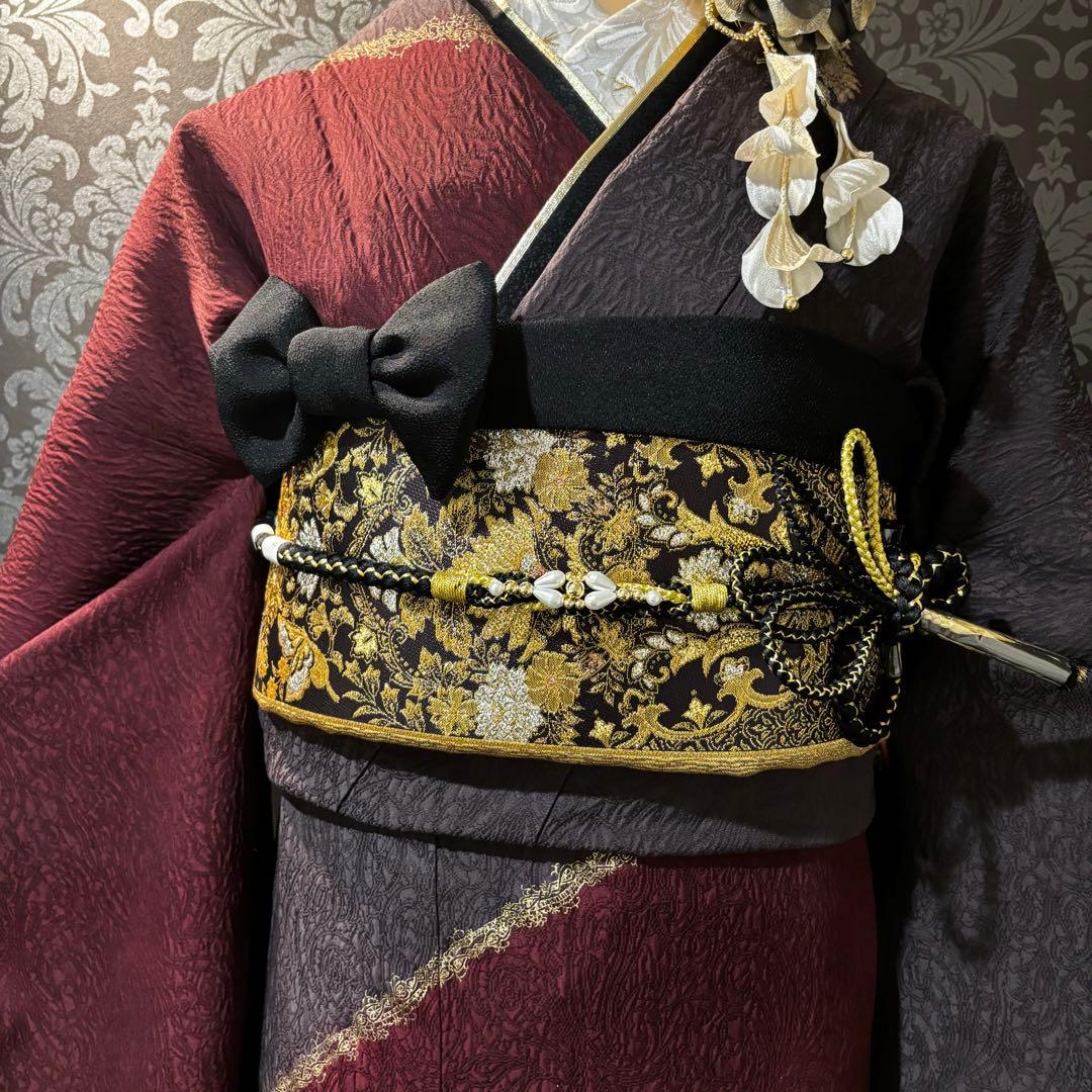 美品　染分け　刺繍　金彩　逸品　珍品　振袖　フルセット 振り袖