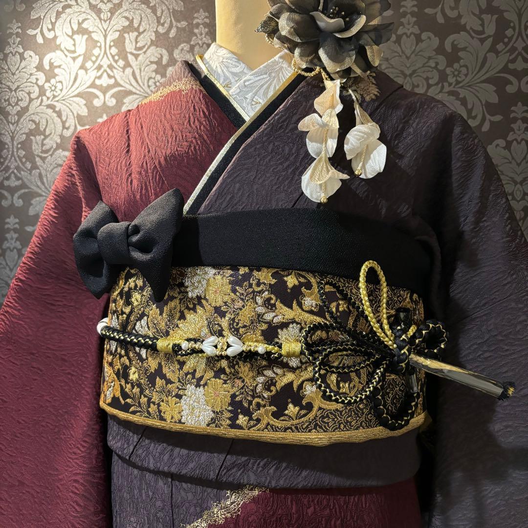 美品　染分け　刺繍　金彩　逸品　珍品　振袖　フルセット 振り袖