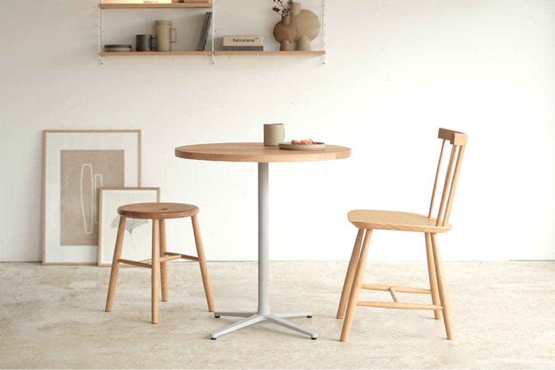 gleeniche ラウンドカフェテーブル 70 円形　丸　オーク　無垢