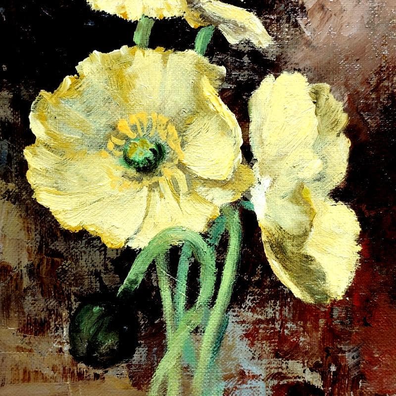 ☆ 内田 晃 ☆「黄色いポピー」油絵　SM　未使用額！