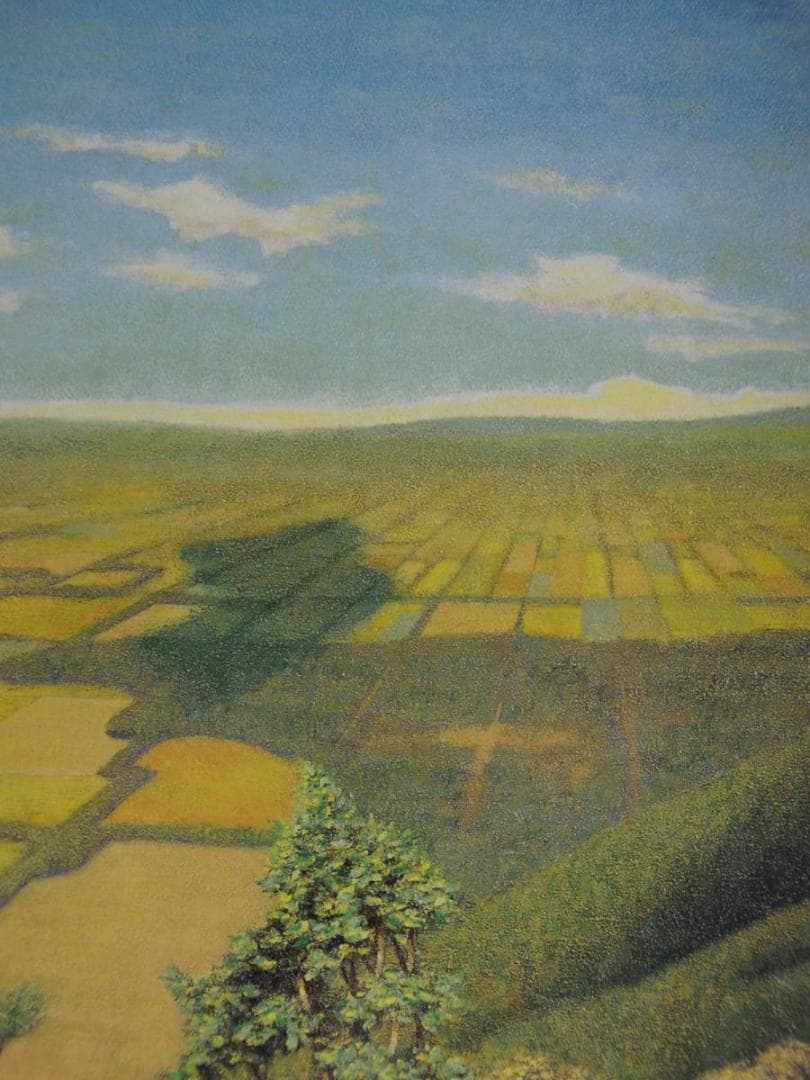 高橋新二、【十勝遠望】、希少な額装用画集より、新品額装付、状態良好