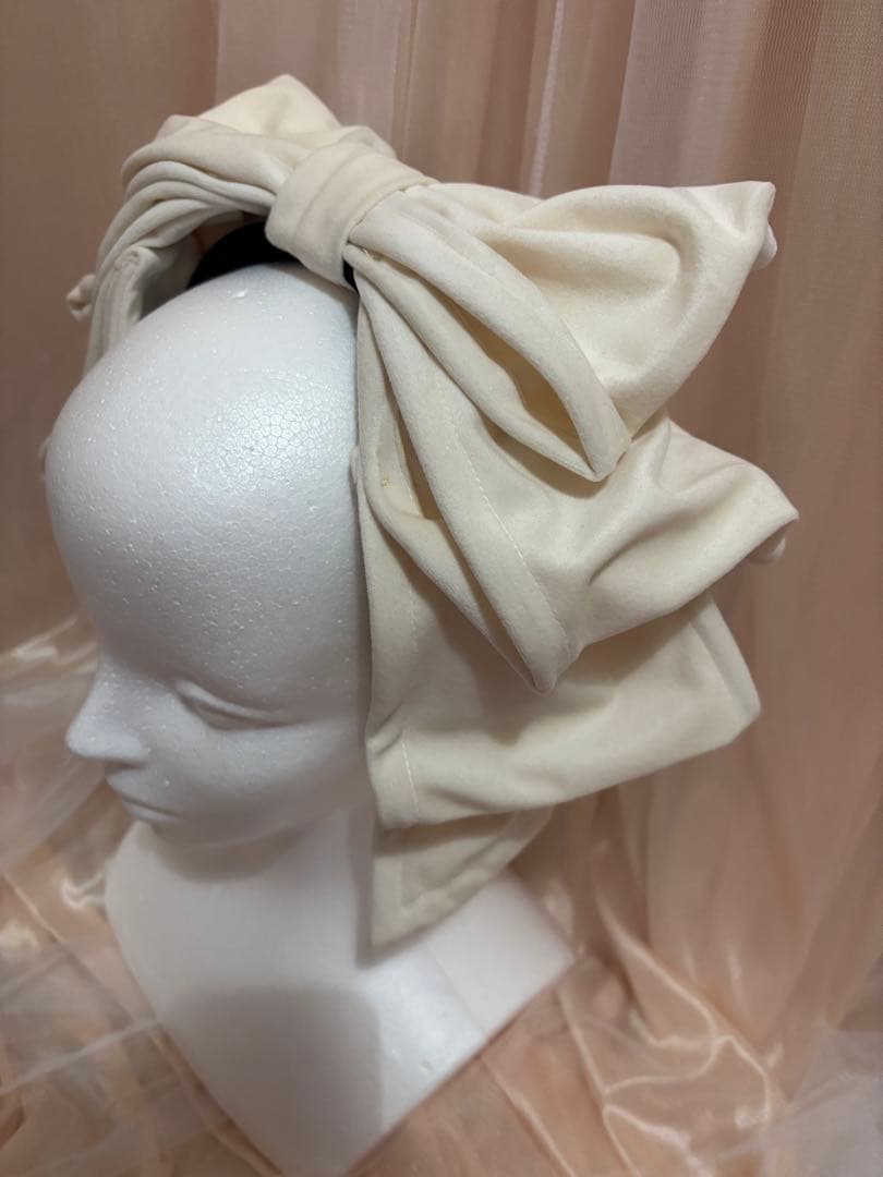 星箱works お人形風ラッピングリボンカチューシャ　クリーム