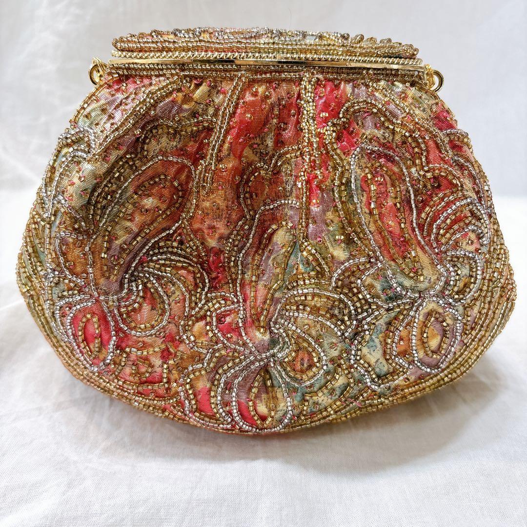 激レア品✨アンティークバッグ　高級　ビーズバッグ　パーティーバッグ　ハンドバック