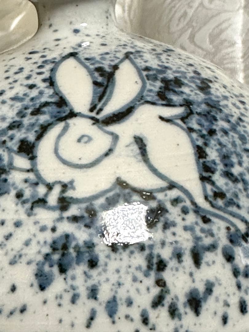 李朝　染付　陶磁器　一輪挿し