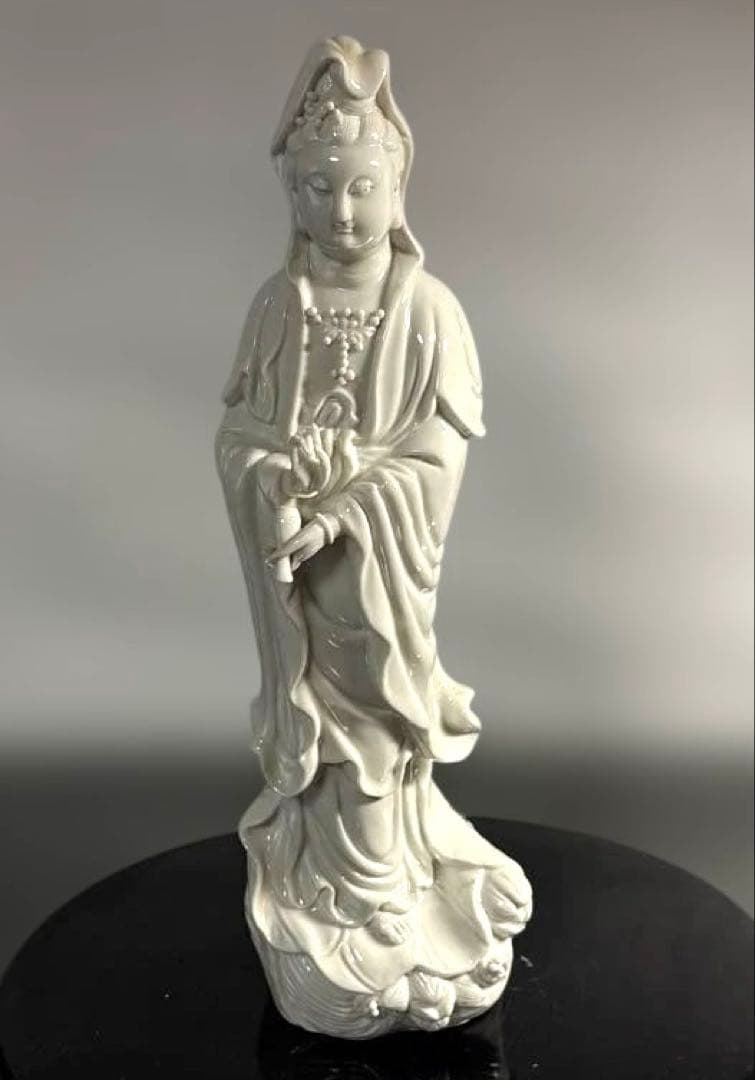 ★ヴィンテージ 徳化窯 白磁観音菩薩像【＊】