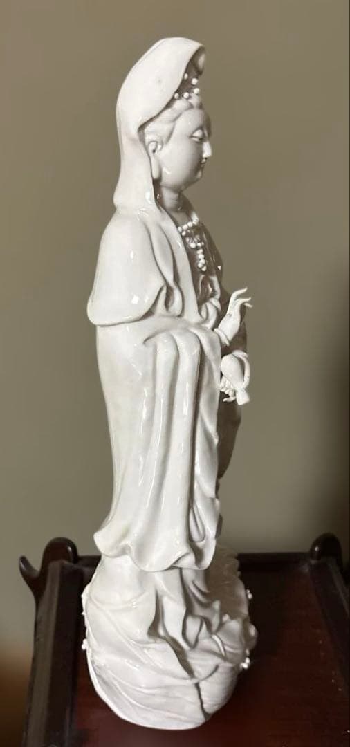 ★ヴィンテージ 徳化窯 白磁観音菩薩像【＊】